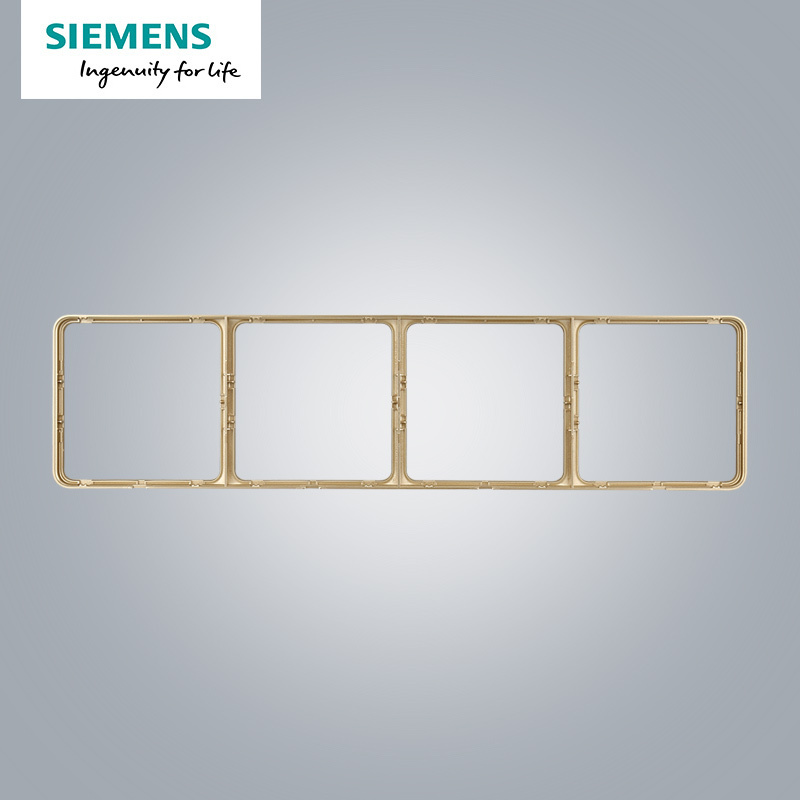 西门子(SIEMENS)开关插座 皓睿砂釉金系列四联边框5UH01183NC03