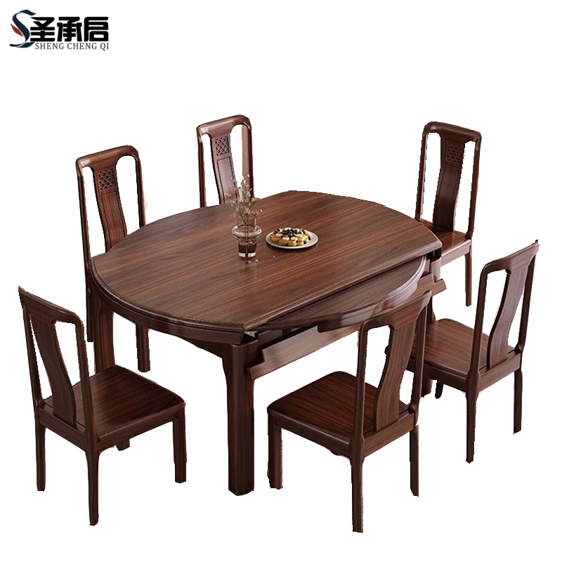 圣承启餐厅餐桌6椅1.35m张高清大图