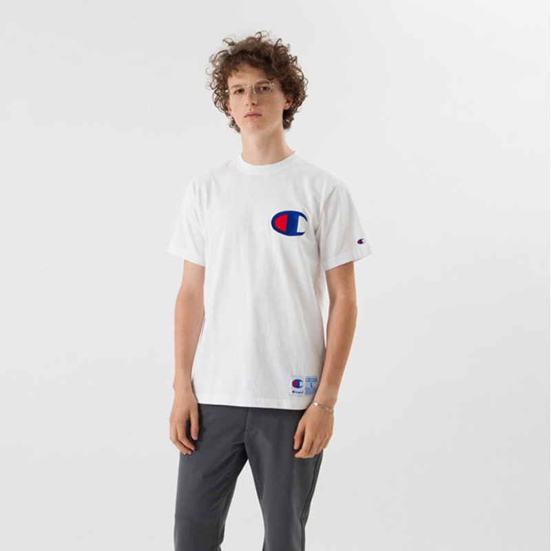 champion冠军夏季刺绣大c短袖潮流男女纯棉t恤宽松休闲运动衫