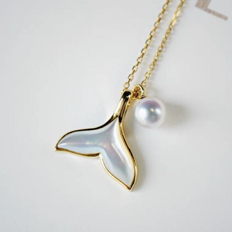 鱼生有你吊坠鱼生有你天然海水珍珠吊坠澳白色贝壳珍珠项链吊坠