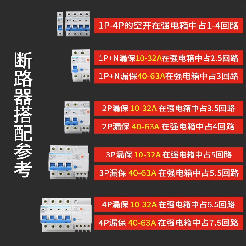 正泰(CHNT)3P空开带漏电DZ47系列63A小型断路器空开