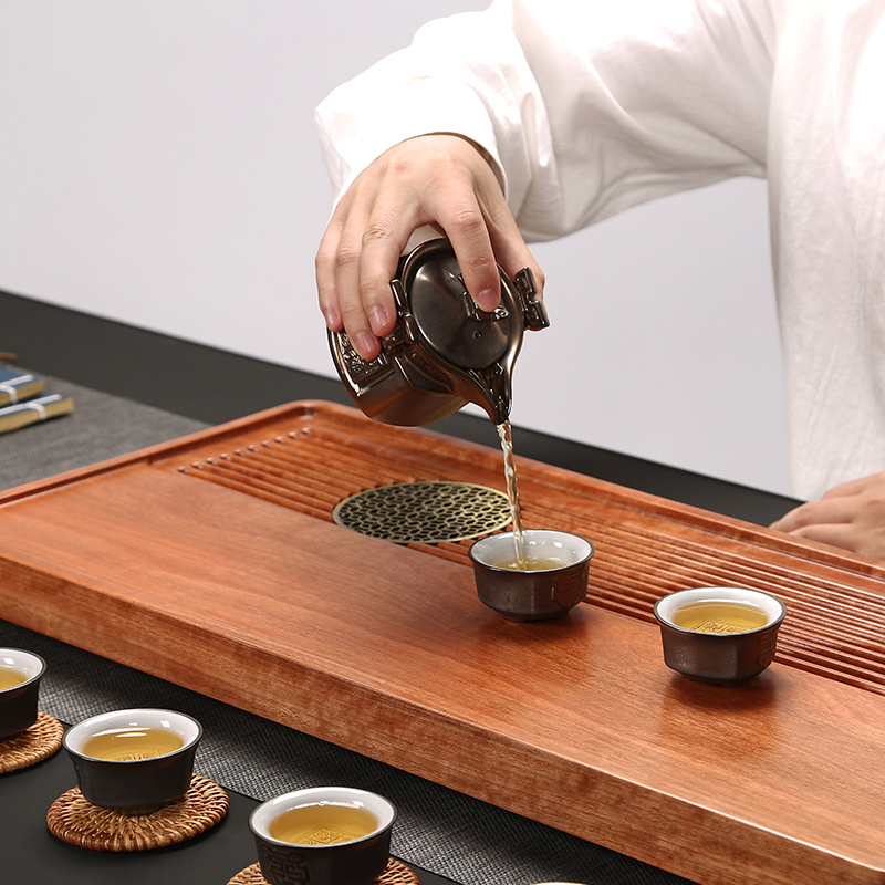 常生源 茶盘茶托 茶具实木功夫茶盘 简约茶台茶海 宏图大志茶盘65*28*3.5cm