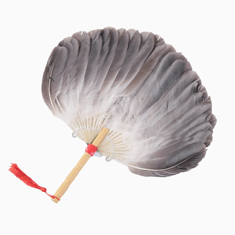 儿童婴儿毛毛扇夏季孔明扇白色诸葛亮扇子 三维工匠 精品羽毛扇(三把)