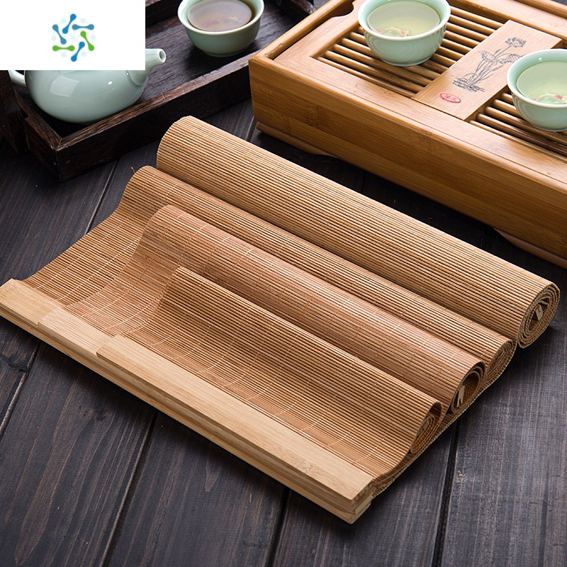 竹质茶席茶道竹席茶具竹垫子功夫茶配件泡茶隔热茶垫竹质茶帘杯垫三维