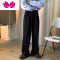 七斓黑暗系男装dk西装裤子男直筒设计感盐系日系oversize阔腿休闲长裤