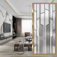 折屏现代简约屏风隔断墙玻璃客厅装饰卧室玄关洗手盆小户型轻奢_1 金色2000*950