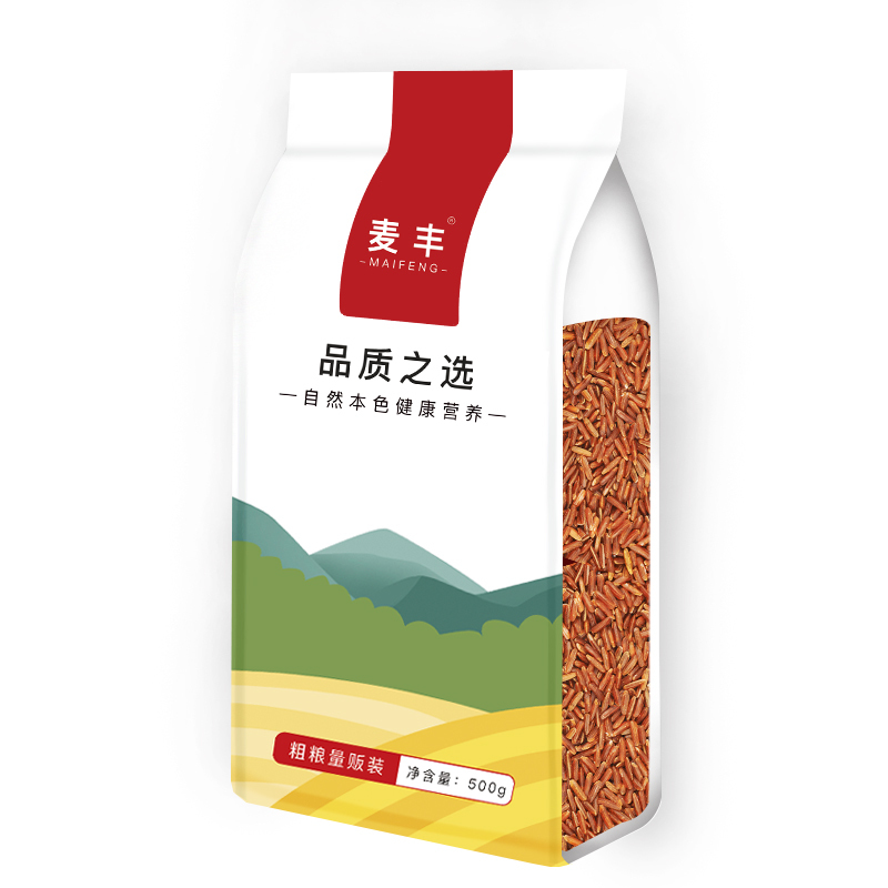 麦丰 红米500g/袋 五谷杂粮 米面粮油 粗粮 国产食品真空袋装 大米粥米伴侣