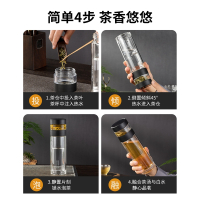 炊大皇(COOKER KING)智能玻璃杯 温显双层茶水分离杯300ml 男女通用轻巧便携创意高硼硅水杯ZM30A