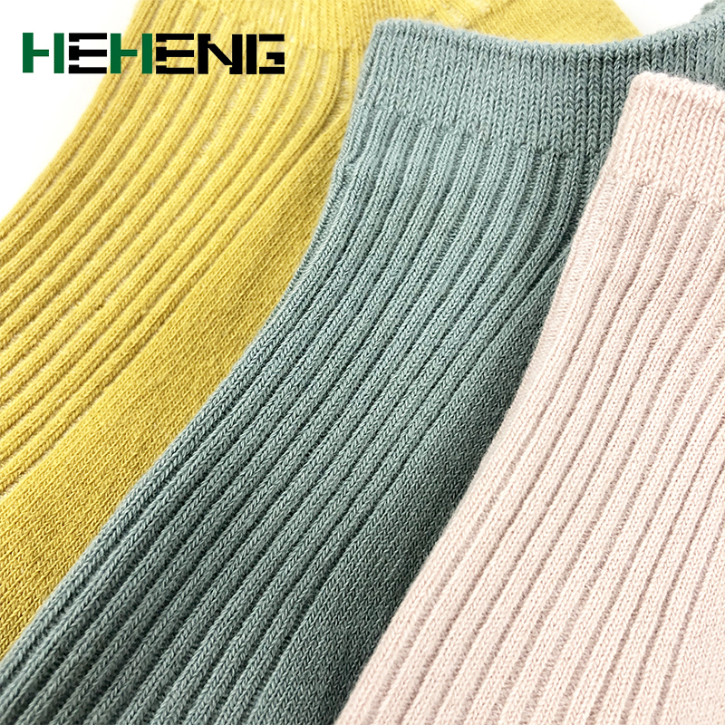 Heheng·和亨 2019年秋季新款双针12色纯棉日系韩范潮ins纯色学院风低帮船袜短袜女