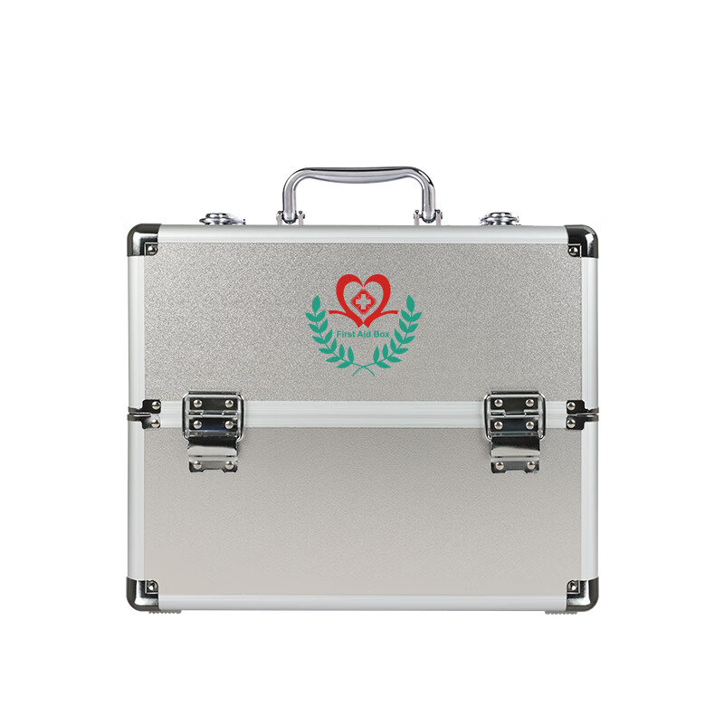 册宣 急救箱全套家用医用药箱铝合金收纳药盒箱多层救援箱 急救箱14寸【共86件】