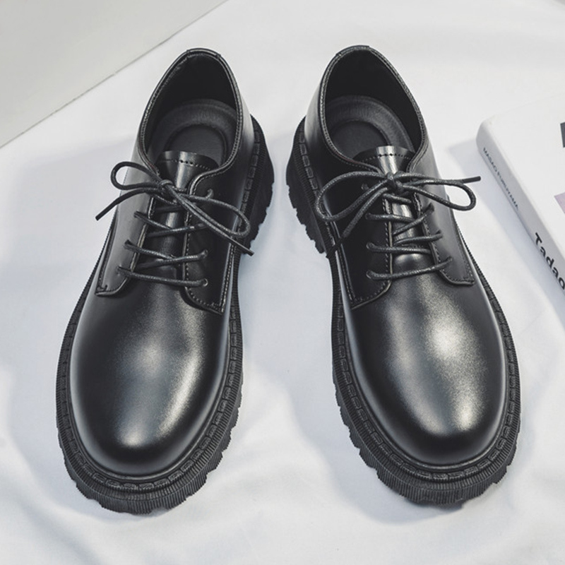 枫述英伦风皮鞋男休闲商务正装男鞋大头韩版潮黑色圆头青年西装小皮鞋