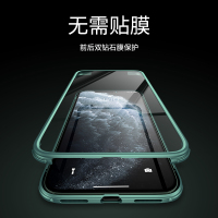 [送镜头膜]高铭宣 苹果iPhone11pro手机壳11双面玻璃防摔全包高档保护套硅胶超薄透明限量版11Pro[绿色]