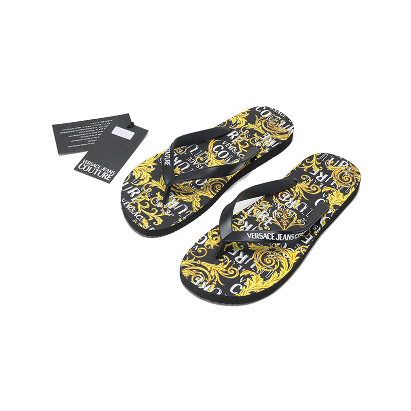 范思哲versacejeanscouture男士平底拖鞋凉拖人字拖74ya3sq7zs627