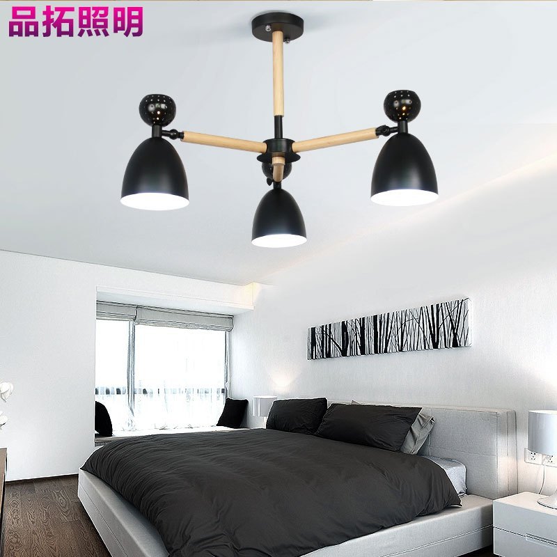 Grevol品拓(PINTUO)LED吊灯北欧灯具客厅简约现代吸顶灯大气创意铁艺个性风格实木卧室书房餐厅吊灯21M2
