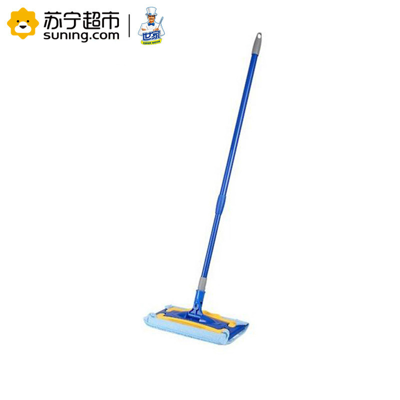 世家 除尘高手平板拖把 送拖布 懒人家用一拖净干湿除尘推夹毛巾墩布