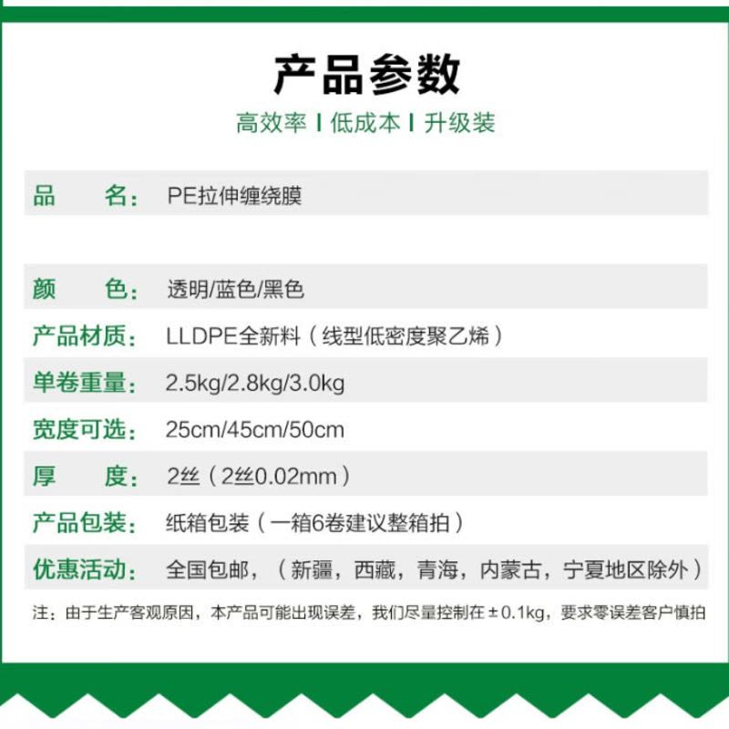 包装膜50CM宽缠绕膜PE拉伸膜工业保鲜膜透明打包膜 大卷塑料薄膜 [宽75cm] 6.0斤 透明 280米图片
