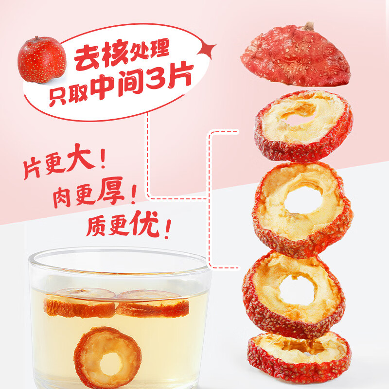 十月稻田山楂干80g袋装 去核山楂圈干货 泡茶酸梅汤煲汤食材高清大图