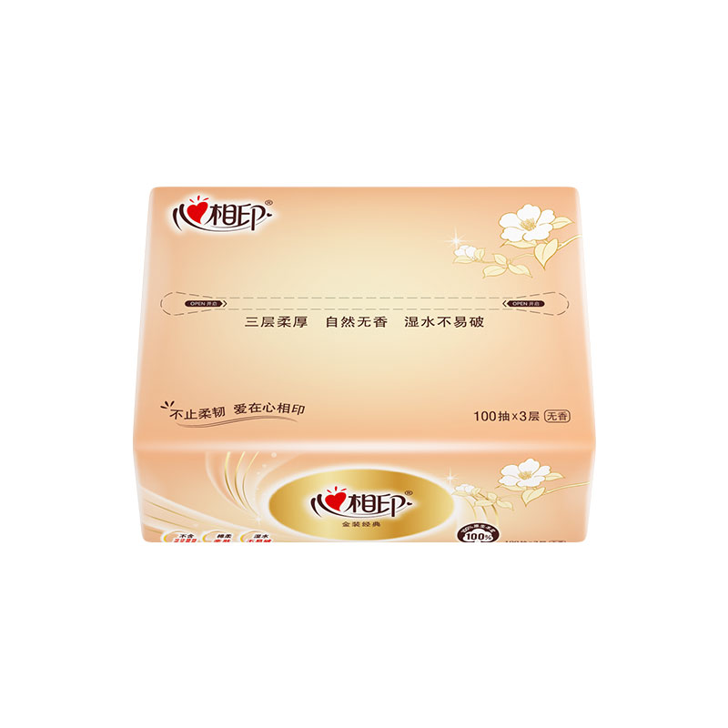 心相印DT51100金装金典100抽三层塑装纸面巾ZTADA03119 6包高清大图