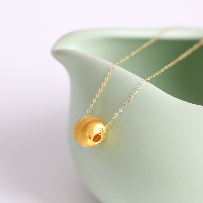 bf璀尚珠宝猫眼珠黄金3d硬金路路通黄金吊坠赠s925银镀金项链bfd0107