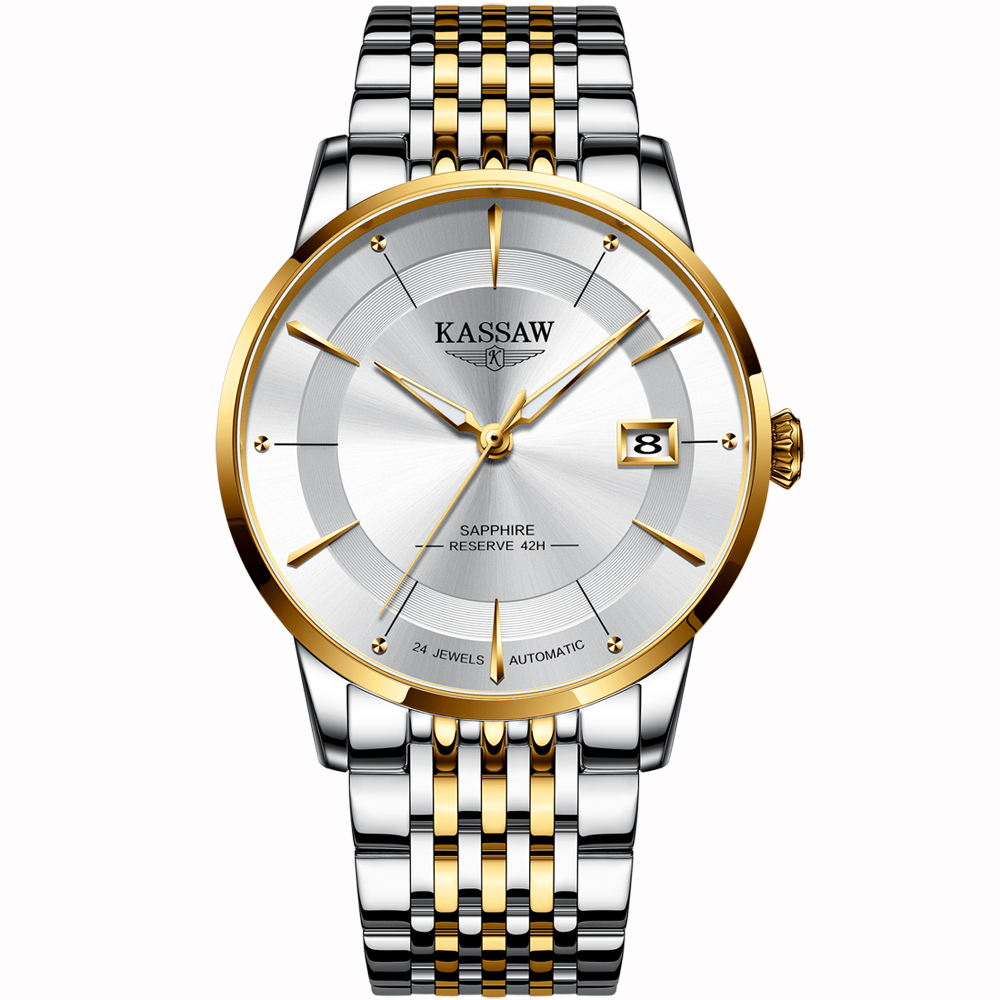 卡梭(kassaw)手表男国产品牌超薄自动机械表男表防水夜光潮流学生男士