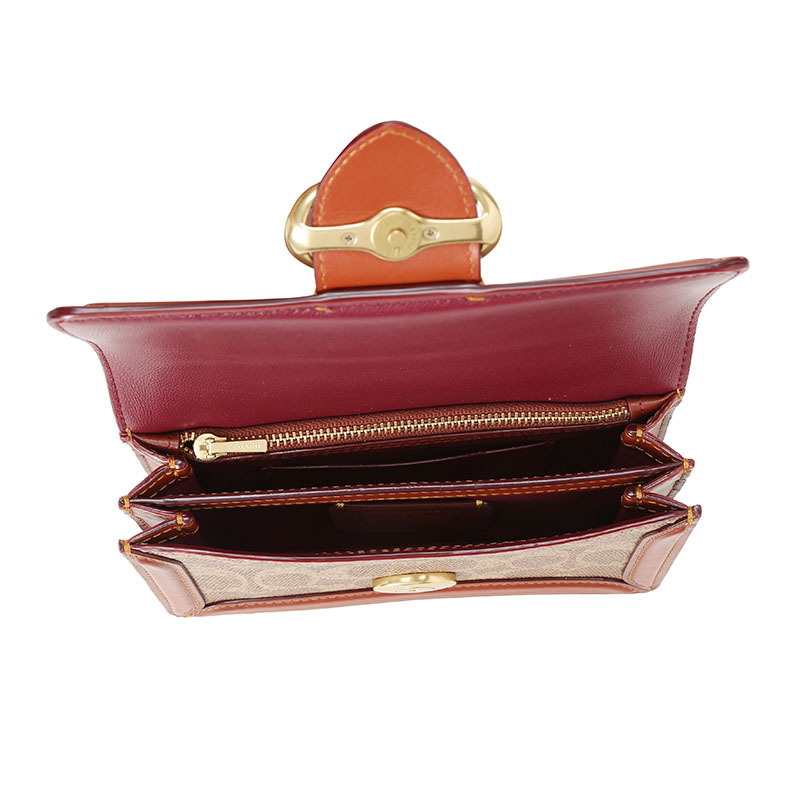 COACH 蔻驰 女包 RILEY胸包 腰包 斜挎包 老花拼皮金扣76594