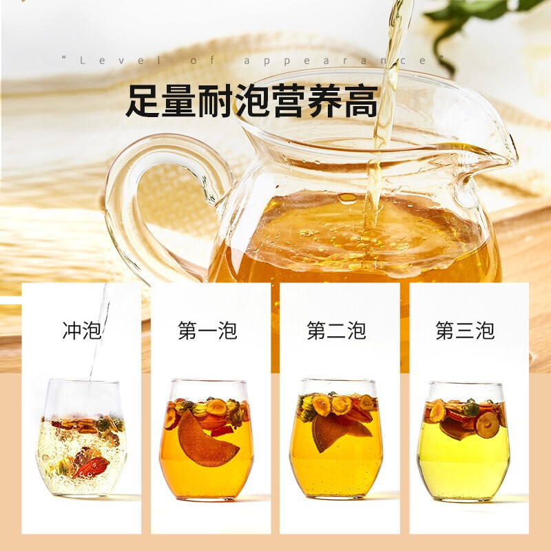 茶里(ChaLi)桔红罗汉果茶 菊花茶栀子红枣组合型水果花茶