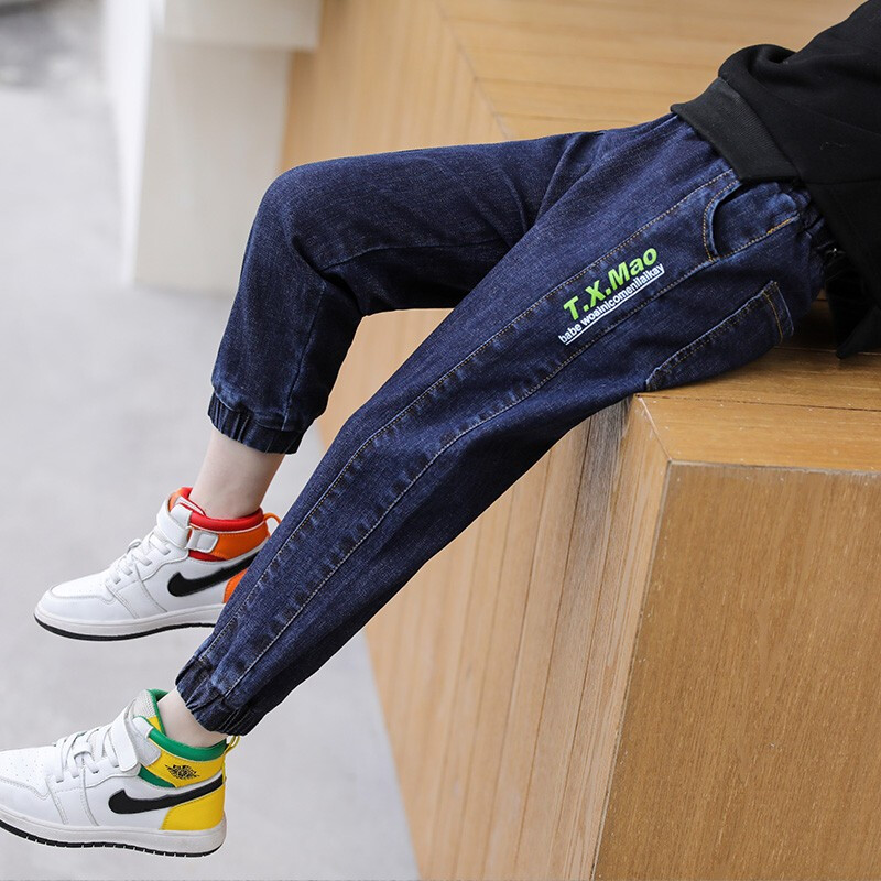 裤子儿童牛仔裤春秋季10新款3-12岁中大童韩版学生休闲裤小男孩百搭