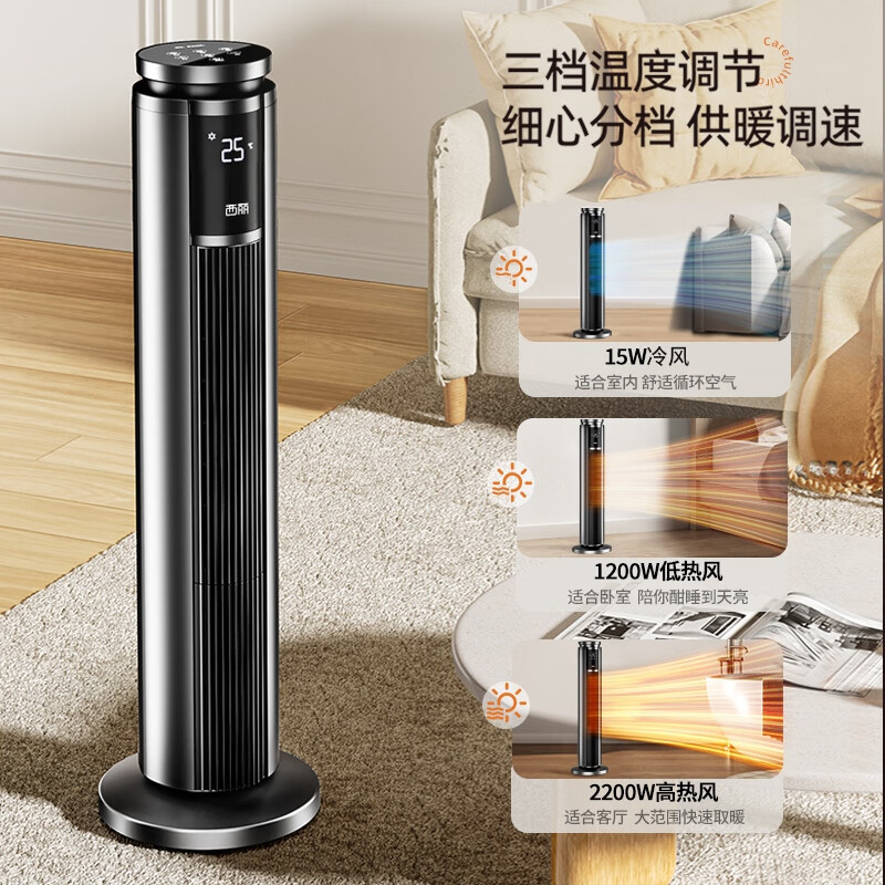 西丽HN-Y0322石墨烯取暖器 暖风机家用热风机小型电暖风 节能省电轻音 遥控定时款 3.9kg高清大图
