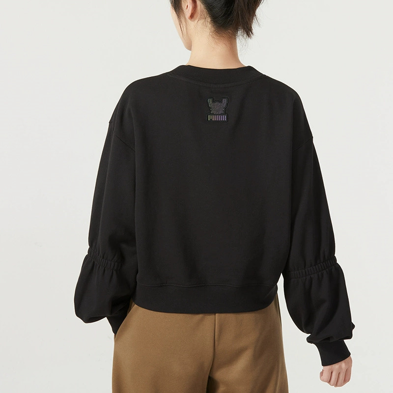 彪马(PUMA)卫衣女装新款时尚休闲运动服宽松舒适上衣圆领套头衫625251-01 ZP