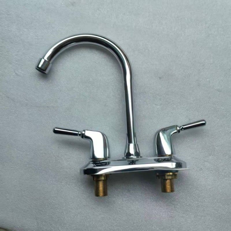 阿托拉思 鹅颈面盆水龙头 双板双孔 冷热型/1个图片