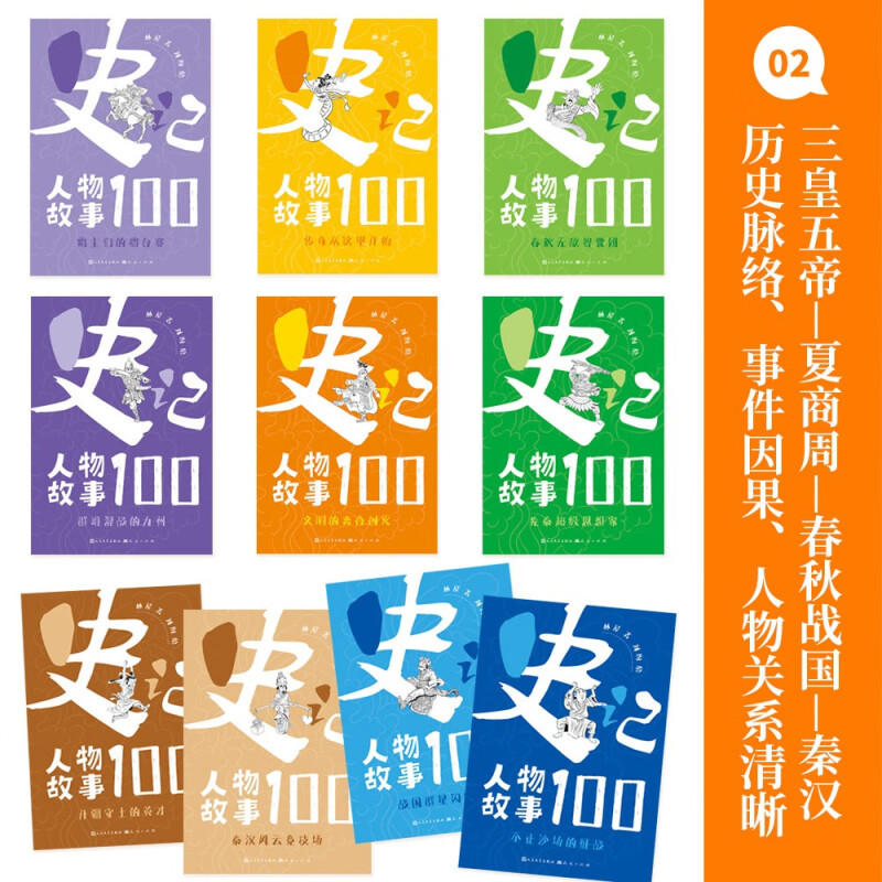 春秋无敌智囊团 [正版]史记人物故事100全十册 先秦春秋战国秦汉中华名人传记成语故事历史遗迹文物思维阅读考古作文素材积