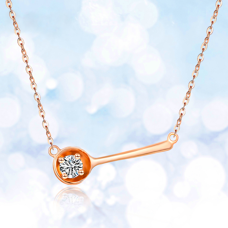 水贝珠宝(SHUIBEI JEWELRY)幸福的味道18K金钻石链牌