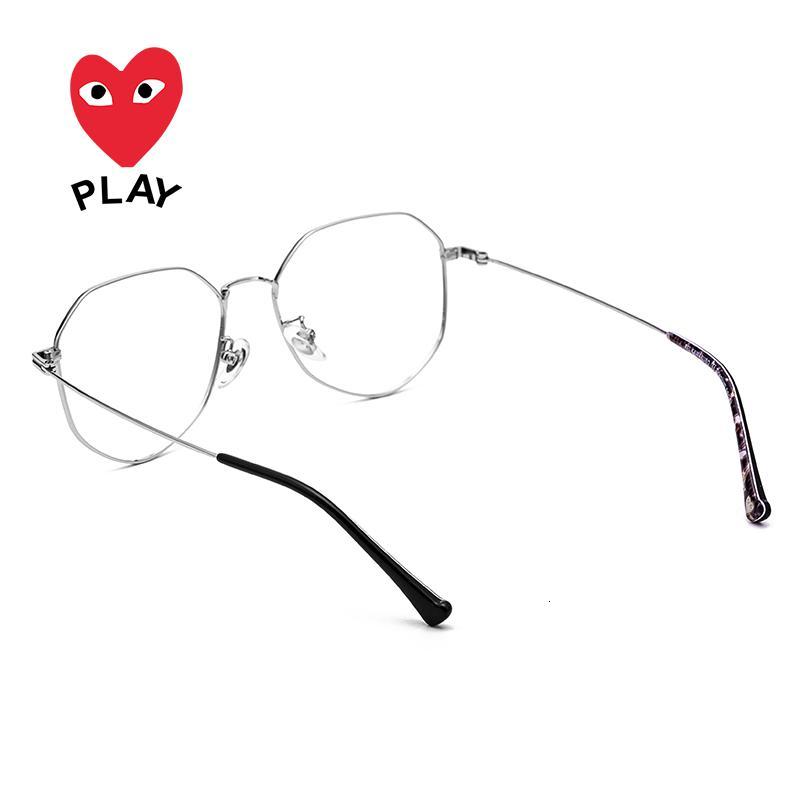 川久保玲2020新款超轻钛架眼镜框男多边形金属光学眼镜女近视近视镜