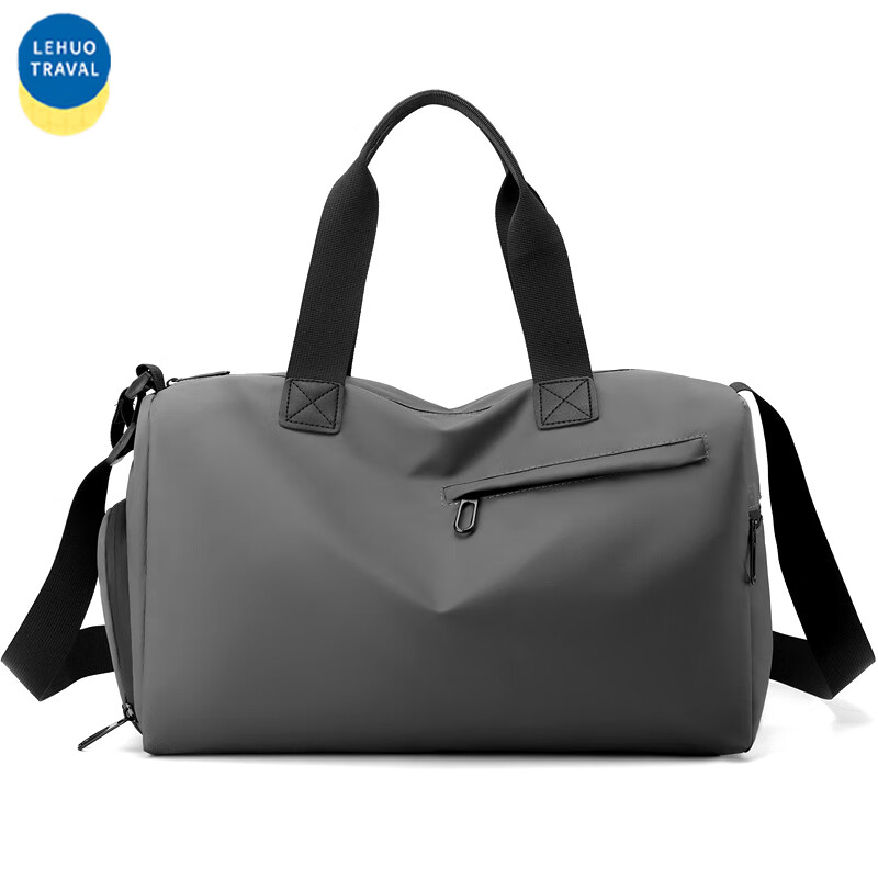 乐活JD5089旅行健身包干湿分离男士旅行行李手提大容量运动男包短途出差斜挎背包灰色
