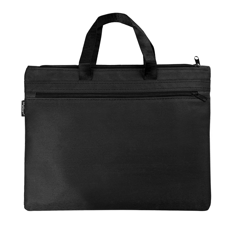 百利文(Bailiwen) H8114独立装黑色手提袋文件袋拉链式公文包手提包资料袋办公会议文件袋资料收纳袋牛津布袋