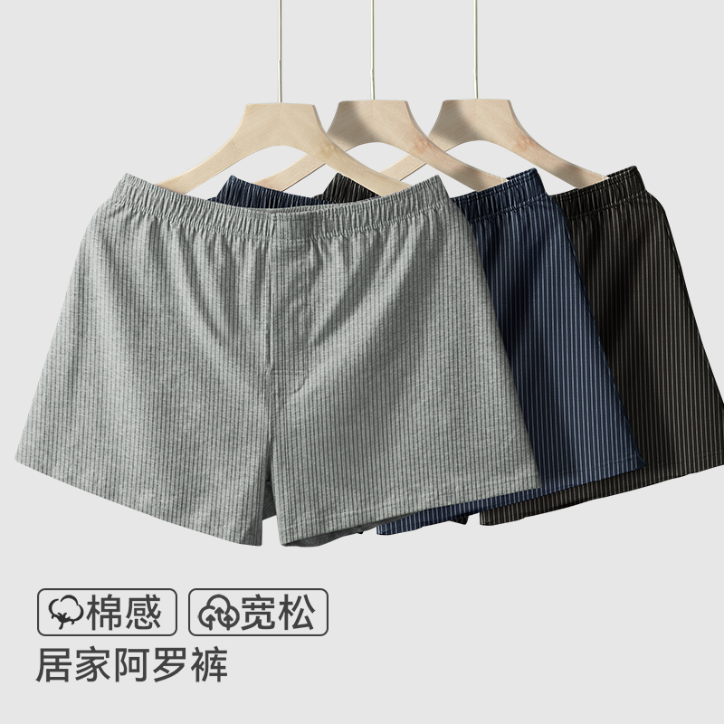 [2条装]猫人阿罗裤男宽松版男士内裤纯棉四角裤2025新款家居睡裤大码高清大图