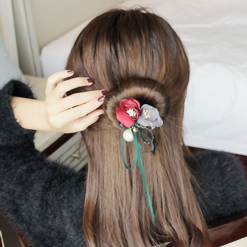 韩国百变花苞头丸子头盘发神器扎头发饰品女头饰懒人编