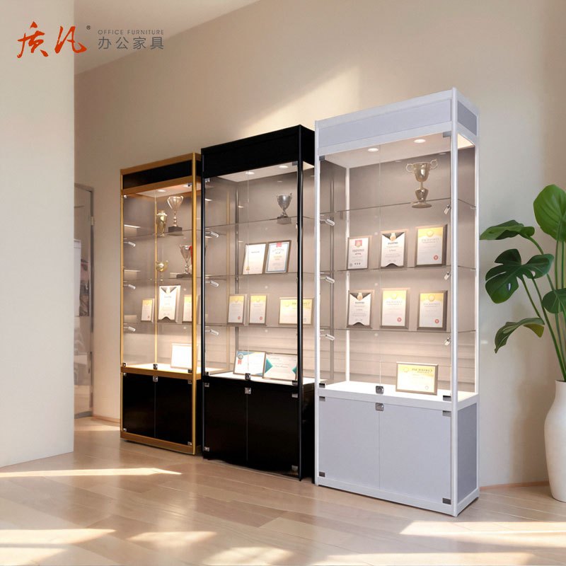 苏宁 质凡 玻璃展示柜陈列柜样品展示柜1000*350*1800mm高清大图