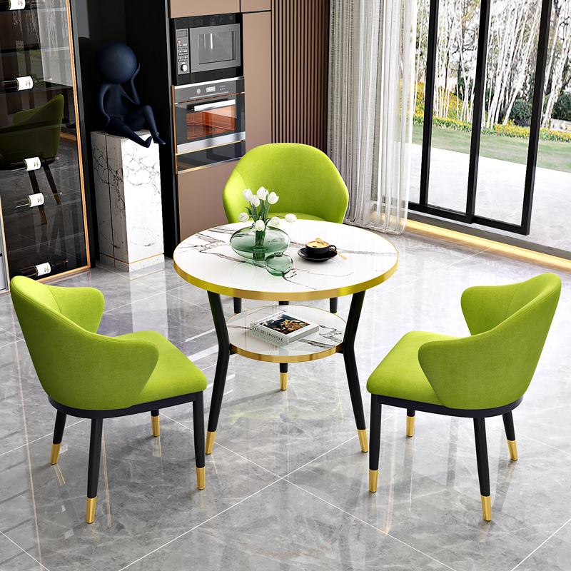 蒙卡森moncassen岩板洽谈休闲接待桌椅会客桌椅单桌把60cm