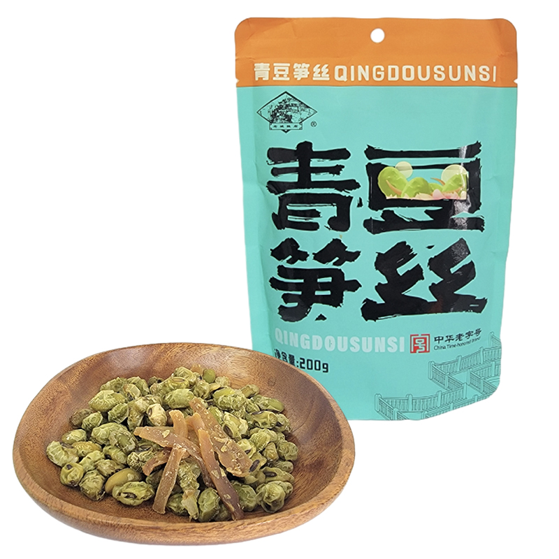 老城隍庙青豆笋丝袋装200g中华老字号年货休闲零食品