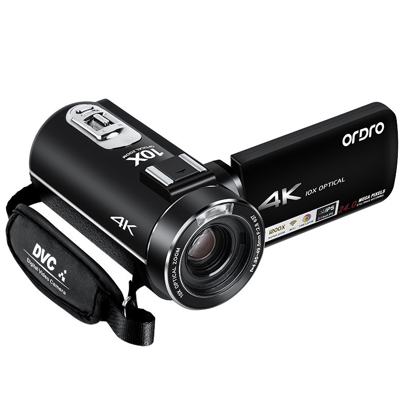 欧达(ORDRO)实用版 4K直播摄像机数码高清dv录像机专业vlog短视频摄影机家用旅游会议 AC7