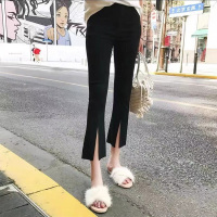 HS粉丝专享 高腰高弹开叉人鱼裤优质GE第锦棉混纺_开叉_4XL165-180斤
