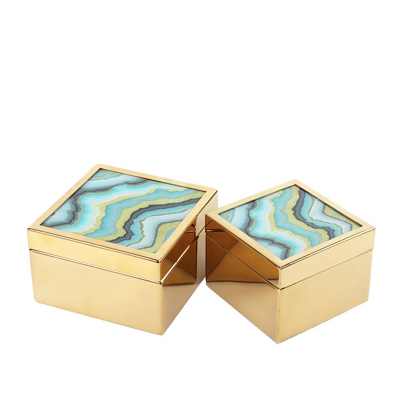 美帮汇欧式陶瓷首饰盒装饰盒摆件美式复古创意家用卧室梳妆台收纳饰品盒高清大图