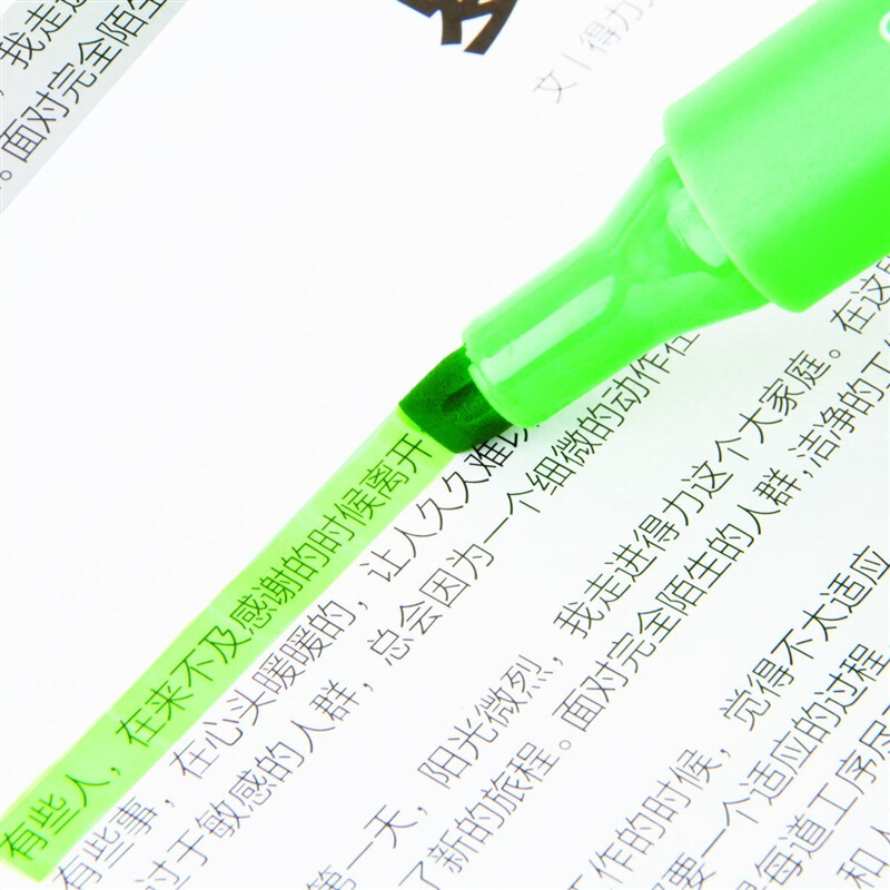 得力(deli)33111 6色晶彩荧光笔 6支/盒 荧光标记笔 荧光记号笔 醒目笔 学生用笔记标记笔闪光笔记号笔