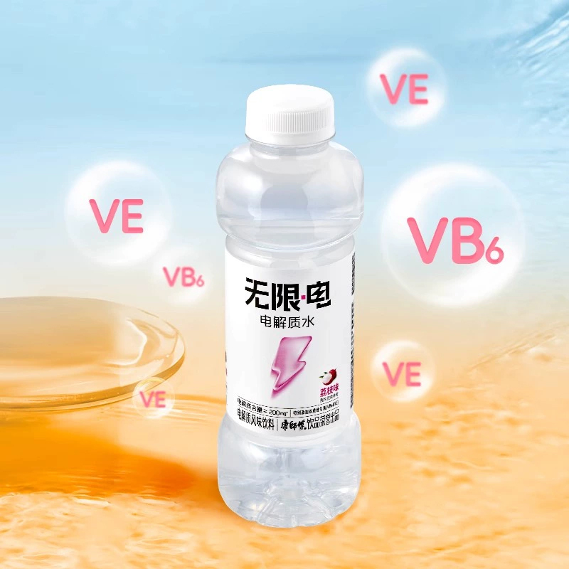 康师傅无限电 电解质水 荔枝味500ml*4瓶装 夏日补水小瓶风味饮料高清大图