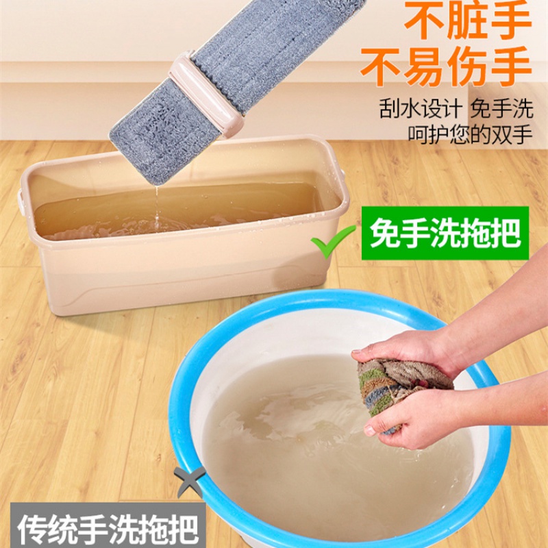 大号免手洗平板拖把42cm懒人拖瓷砖地木地板家用拖布旋转干湿两用_31高清大图