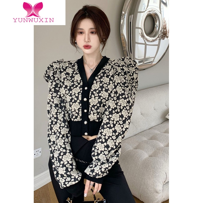YUNWUXIN泡泡袖衬衫女法式高级感外套新款甜美设计感小众别致复古上衣