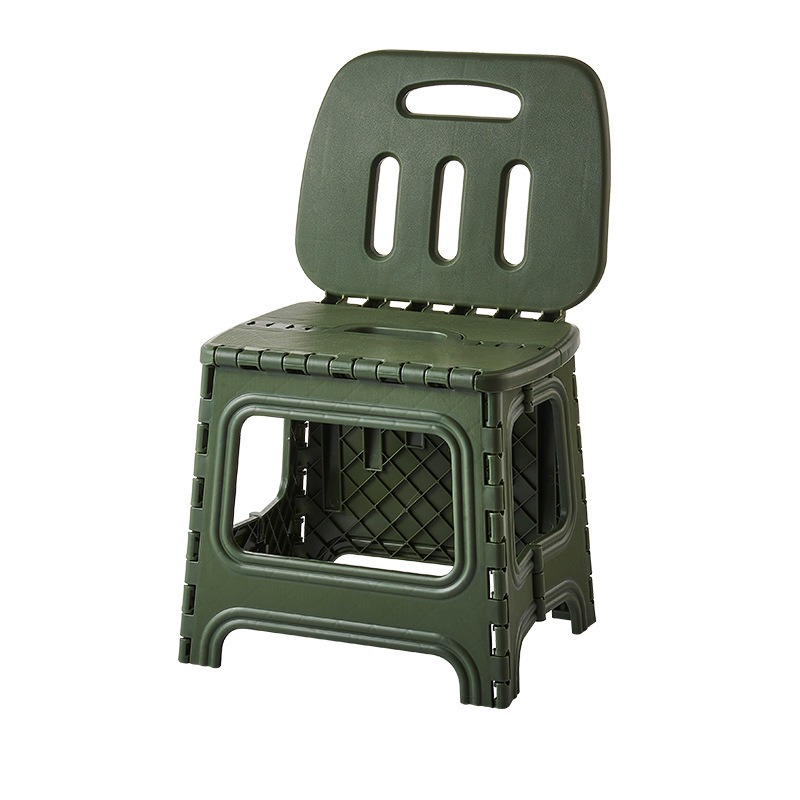 丽佳邦家用换鞋凳便携式成人折叠小板凳钓鱼乘火车马扎靠背小椅祖母绿高款靠背