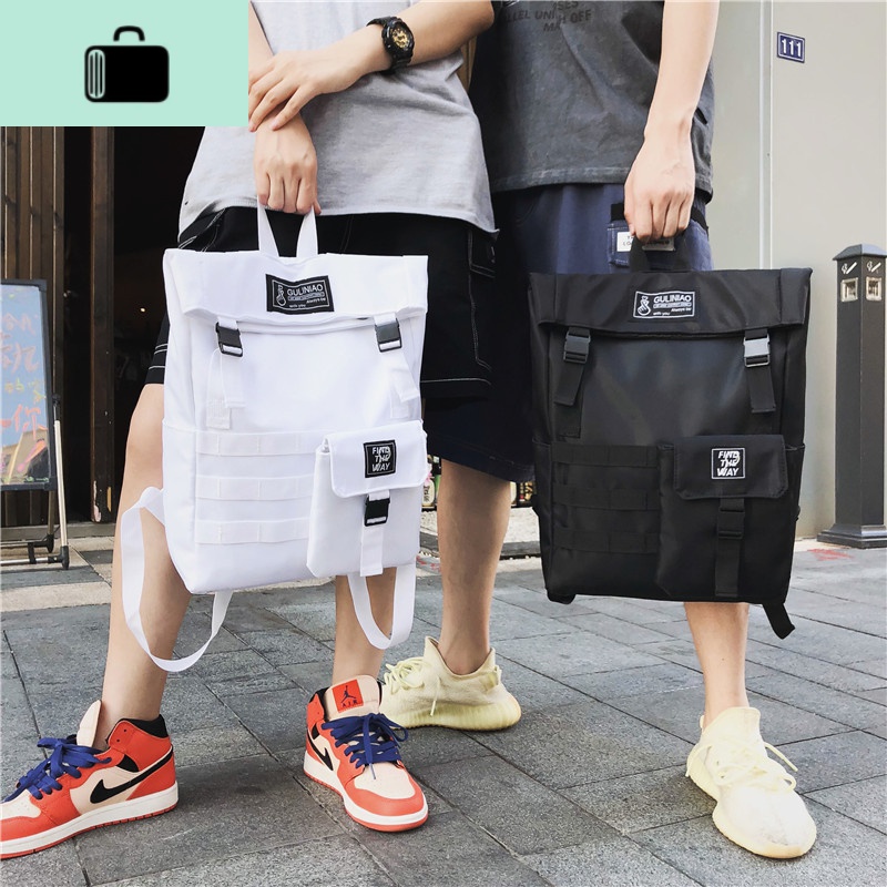 ins风书包女男韩版百搭潮牌超火背包时尚潮流高中生大学生双肩包NEWLAKE高清大图