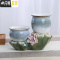 三维工匠多肉花盆陶瓷拼盘粗陶创意简约肉肉植物透气大号口径盆器 TY-多肉四个随机 有孔花盆容器